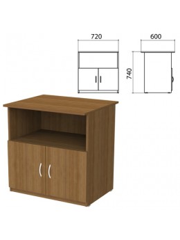 Тумба для оргтехники 'Бюджет' (ш720*г600*в740 мм), 2 двери, орех французский, 402658-190