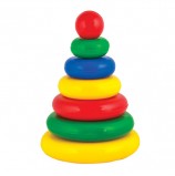 Пирамидка пластиковая 'Малышок', 7 элементов (6 колец, шар), цветная, 'Десятое королевство', 01602
