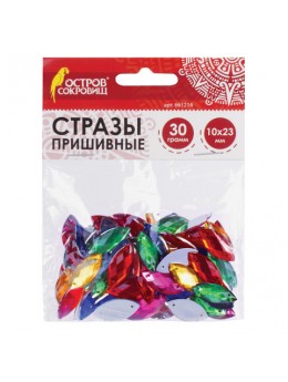 Стразы для творчества 'Лодочка', цвет ассорти, 10х23 мм, 30 грамм, ОСТРОВ СОКРОВИЩ, 661214 Стразы для творчества 'Лодочка', цвет ассорти, 10х23 мм, 30 грамм, ОСТРОВ СОКРОВИЩ, 661214