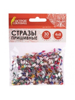 Стразы для творчества 'Лодочка', цвет ассорти, 4х8 мм, 30 грамм, ОСТРОВ СОКРОВИЩ, 661215 Стразы для творчества 'Лодочка', цвет ассорти, 4х8 мм, 30 грамм, ОСТРОВ СОКРОВИЩ, 661215