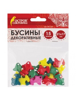Бусины для творчества 'Рыбки', 21х17 мм, 15 грамм, 5 цветов, ОСТРОВ СОКРОВИЩ, 661229 Бусины для творчества 'Рыбки', 21х17 мм, 15 грамм, 5 цветов, ОСТРОВ СОКРОВИЩ, 661229