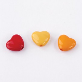 Бусины для творчества 'Сердце', 10 мм, 30 грамм, оранжевые, золотые, красные, ОСТРОВ СОКРОВИЩ, 661242
