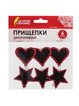 Прищепки декоративные 'Дощечки для рисования мелом', 6 штук, ассорти, ОСТРОВ СОКРОВИЩ, 661300 Прищепки декоративные 'Дощечки для рисования мелом', 6 штук, ассорти, ОСТРОВ СОКРОВИЩ, 661300