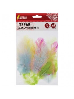 Перья декоративные 'Карнавальные', 5-8 см, 24 шт., 6 цветов, пастель, ассорти, ОСТРОВ СОКРОВИЩ, 661377 Перья декоративные 'Карнавальные', 5-8 см, 24 шт., 6 цветов, пастель, ассорти, ОСТРОВ СОКРОВИЩ, 661377