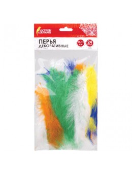Перья декоративные страусиные, 10-12 см, 24 шт., 6 цветов, яркие, ассорти, ОСТРОВ СОКРОВИЩ, 661378 Перья декоративные страусиные, 10-12 см, 24 шт., 6 цветов, яркие, ассорти, ОСТРОВ СОКРОВИЩ, 661378