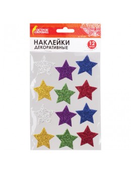 Наклейки из EVA 'Звезды', 12 шт., блестящие, ассорти, ОСТРОВ СОКРОВИЩ, 661452 Наклейки из EVA 'Звезды', 12 шт., блестящие, ассорти, ОСТРОВ СОКРОВИЩ, 661452
