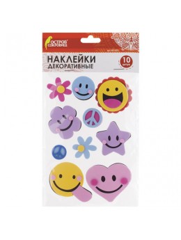 Наклейки из EVA 'Смайлики', 10 шт., ассорти, ОСТРОВ СОКРОВИЩ, 661453 Наклейки из EVA 'Смайлики', 10 шт., ассорти, ОСТРОВ СОКРОВИЩ, 661453