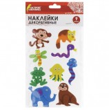 Наклейки из EVA 'Зверята', 9 шт., ассорти, ОСТРОВ СОКРОВИЩ, 661461