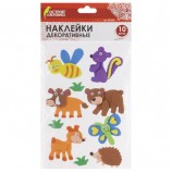 Наклейки из EVA 'Лесные жители', 10 шт., ассорти, ОСТРОВ СОКРОВИЩ, 661462