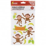 Наклейки из EVA 'Обезьянки', 11 шт., ассорти, ОСТРОВ СОКРОВИЩ, 661466