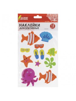 Наклейки из EVA 'Морские жители', 12 шт., ассорти, ОСТРОВ СОКРОВИЩ, 661467 Наклейки из EVA 'Морские жители', 12 шт., ассорти, ОСТРОВ СОКРОВИЩ, 661467