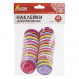 Наклейки из EVA 'Смайлики', 60 шт., ассорти, ОСТРОВ СОКРОВИЩ, 661468