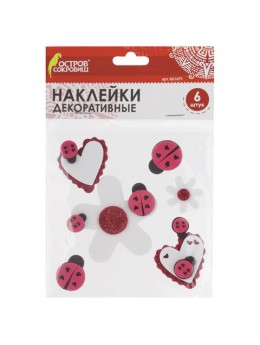 Наклейки из EVA 'Божьи коровки', 6 шт., ассорти, ОСТРОВ СОКРОВИЩ, 661471 Наклейки из EVA 'Божьи коровки', 6 шт., ассорти, ОСТРОВ СОКРОВИЩ, 661471