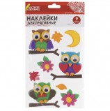 Наклейки из EVA 'Совята', 9 шт., ассорти, ОСТРОВ СОКРОВИЩ, 661473