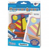 Фреска-картина из песка 'Кораблик' 14х16 см, цветной песок, подложка с рисунком, 10 КОРОЛЕВСТВО, 2727