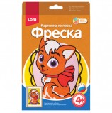 Фреска-картина из песка 'Кошечка', цветной песок, самоклеющаяся основа, LORI, Пз/Ф-002