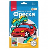 Фреска-картина из песка 'Машинка', цветной песок, самоклеющаяся основа, LORI, Пз/Ф-003