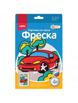 Фреска-картина из песка 'Машинка', цветной песок, самоклеющаяся основа, LORI, Пз/Ф-003 Фреска-картина из песка 'Машинка', цветной песок, самоклеющаяся основа, LORI, Пз/Ф-003