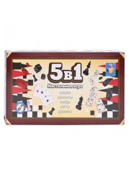 Игра магнитная 5 в 1 'Шашки, шахматы, нарды, карты, домино', 1TOY, Т12060 Игра магнитная 5 в 1 'Шашки, шахматы, нарды, карты, домино', 1TOY, Т12060