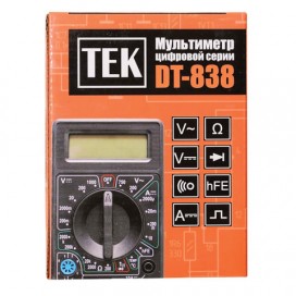Мультиметр DT 838, ТЕК (РЕСАНТА), жк-дисплей, режим измерения температуры, 61/10/513
