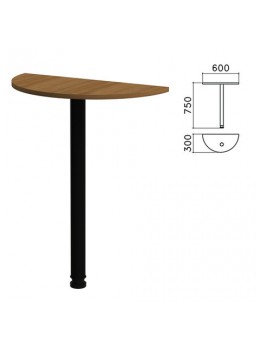 Стол приставной полукруг 'Канц', 600х300х750 мм, цвет орех пирамидальный (КОМПЛЕКТ)