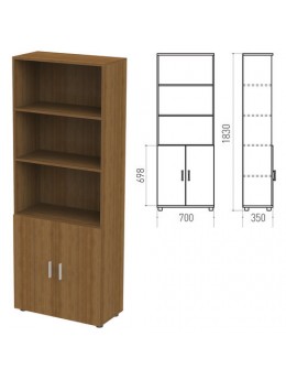 Шкаф полузакрытый 'Канц', 700х350х1830 мм, цвет орех пирамидальный (КОМПЛЕКТ)