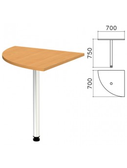Стол приставной угловой 'Монолит', 700х700х750 мм, цвет бук бавария (КОМПЛЕКТ)