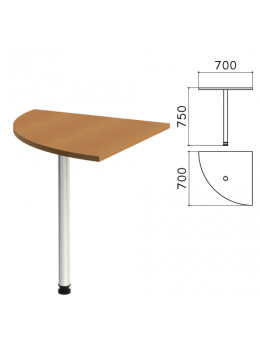 Стол приставной угловой 'Монолит', 700х700х750 мм, цвет орех гварнери (КОМПЛЕКТ)