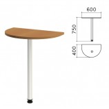 Стол приставной полукруг 'Монолит', 600х400х750 мм, цвет орех гварнери (КОМПЛЕКТ)