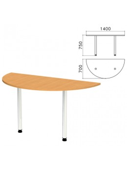 Стол приставной полукруг 'Монолит', 1400х700х750 мм, цвет бук бавария (КОМПЛЕКТ)