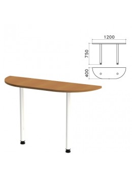 Стол приставной полукруг 'Монолит', 1200х400х750 мм, цвет орех гварнери (КОМПЛЕКТ)