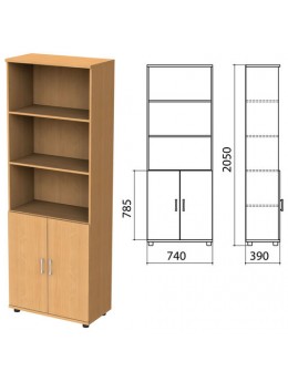 Шкаф полузакрытый 'Монолит', 740х390х2050 мм, цвет бук бавария (КОМПЛЕКТ)