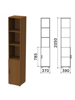 Шкаф полузакрытый 'Монолит', 370х390х2050 мм, цвет орех гварнери (КОМПЛЕКТ)
