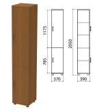 Шкаф закрытый 'Монолит', 370х390х2050 мм, цвет орех гварнери (КОМПЛЕКТ)