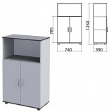 Шкаф полузакрытый 'Монолит', 740х390х1250 мм, цвет серый (КОМПЛЕКТ)