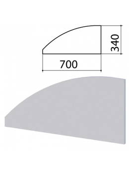 Экран-перегородка 'Монолит', 700х16х340 мм, цвет серый (КОМПЛЕКТ)