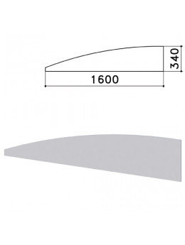 Экран - перегородка 'Монолит', 1600х16х340 мм, цвет серый (КОМПЛЕКТ)