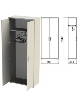 Шкаф для одежды 'Этюд', 800х384х1942 мм, цвет серый (КОМПЛЕКТ)