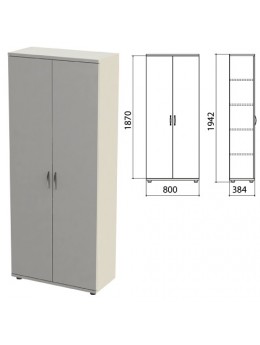Шкаф закрытый 'Этюд', 800х384х1942 мм, цвет серый (КОМПЛЕКТ)