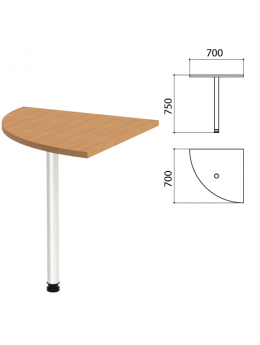 Стол приставной угловой 'Этюд', 700х700х750 мм, цвет бук бавария (КОМПЛЕКТ)