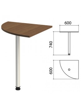 Стол приставной угловой 'Эко', 600х600х740 мм, цвет орех (КОМПЛЕКТ)