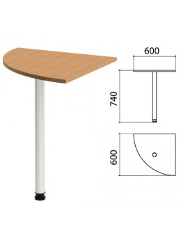 Стол приставной угловой 'Эко', 600х600х740 мм, цвет бук бавария (КОМПЛЕКТ)