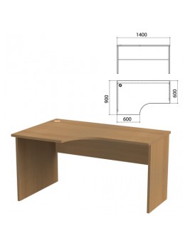 Стол письменный эргономичный 'Этюд', 1400х900х750 мм, левый, орех онтарио (КОМПЛЕКТ)