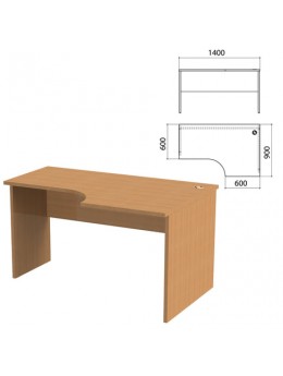 Стол письменный эргономичный 'Этюд', 1400х900х750 мм, правый, бук бавария (КОМПЛЕКТ)