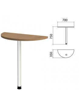 Стол приставной полукруг 'Этюд', 700х350х750 мм, цвет орех онтарио (КОМПЛЕКТ)