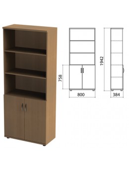 Шкаф полузакрытый 'Этюд', 800х384х1942 мм, цвет орех онтарио (КОМПЛЕКТ)