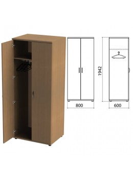 Шкаф для одежды 'Этюд', 800х600х1942 мм, цвет орех онтарио (КОМПЛЕКТ)