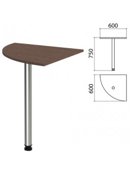 Стол приставной угловой 'Канц', 600х600х750 мм, цвет венге (КОМПЛЕКТ)