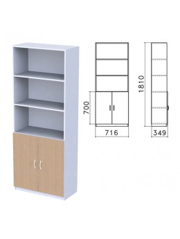Шкаф полузакрытый 'Бюджет', 716х349х1810 мм, орех онтарио (КОМПЛЕКТ)