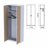 Шкаф для одежды 'Бюджет', 716х349х1810 мм, орех онтарио (КОМПЛЕКТ)